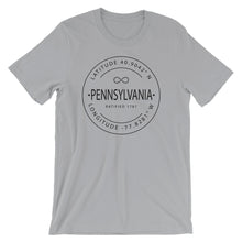Pennsylvania - Short-Sleeve Unisex T-Shirt - Latitude & Longitude