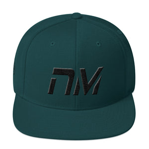 New Mexico - Flat Brim Hat - Black Embroidery - NM - Many Hat Color Options Available