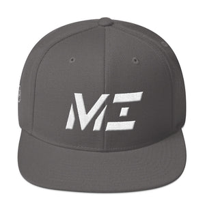 Michigan - Flat Brim Hat - White Embroidery - MI - Many Hat Color Options Available