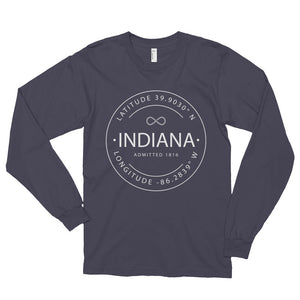 Indiana - Long sleeve t-shirt (unisex) - Latitude & Longitude