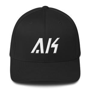 Alaska - Structured Twill Cap - White Embroidery - AK - Many Hat Color Options Available