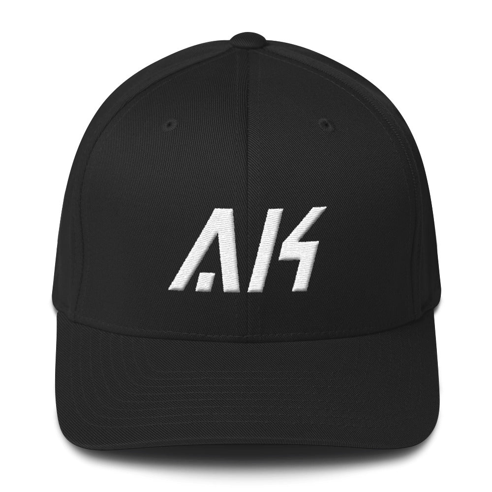 Alaska - Structured Twill Cap - White Embroidery - AK - Many Hat Color Options Available