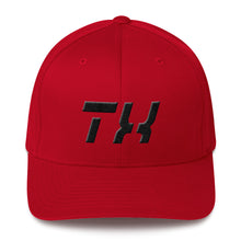Texas - Structured Twill Cap - Black Embroidery - TX - Many Hat Color Options Available