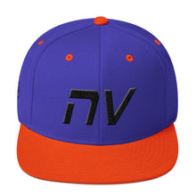 Nevada - Flat Brim Hat - Black Embroidery - NV - Many Hat Color Options Available