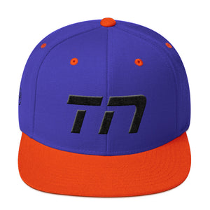 Tennessee - Flat Brim Hat - Black Embroidery - TN - Many Hat Color Options Available