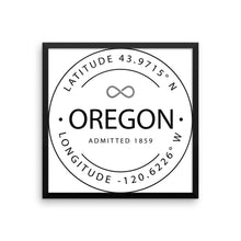 Oregon - Framed Print - Latitude & Longitude