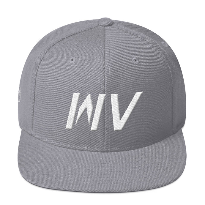 West Virginia - Flat Brim Hat - White Embroidery - WV - Many Hat Color Options Available