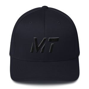 Montana - Structured Twill Cap - Black Embroidery - MT - Many Hat Color Options Available
