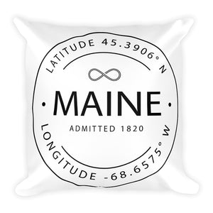 Maine - Throw Pillow - Latitude & Longitude