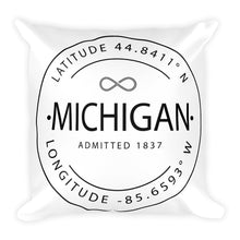 Michigan - Throw Pillow - Latitude & Longitude