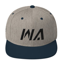 Washington - Flat Brim Hat - Black Embroidery - WA - Many Hat Color Options Available