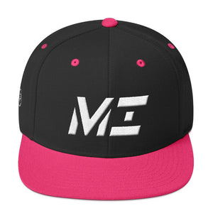Michigan - Flat Brim Hat - White Embroidery - MI - Many Hat Color Options Available