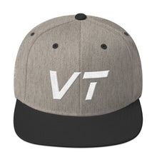 Vermont - Flat Brim Hat - White Embroidery - VT - Many Hat Color Options Available