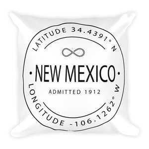 New Mexico - Throw Pillow - Latitude & Longitude