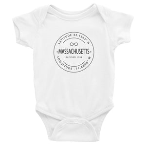 Massachusetts - Infant Bodysuit - Latitude & Longitude