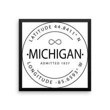 Michigan - Framed Print - Latitude & Longitude