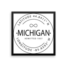 Michigan - Framed Print - Latitude & Longitude