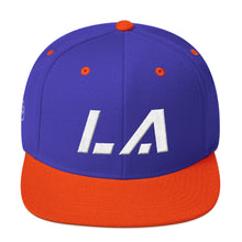Louisiana - Flat Brim Hat - White Embroidery - LA - Many Hat Color Options Available