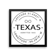 Texas - Framed Print - Latitude & Longitude