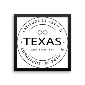 Texas - Framed Print - Latitude & Longitude