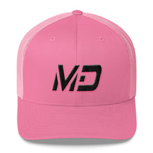Maryland - Mesh Back Trucker Cap - Black Embroidery - MD - Many Hat Color Options Available