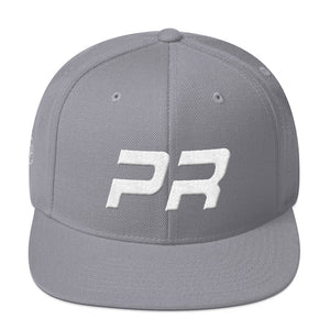 Puerto Rico - Flat Brim Hat - White Embroidery - PR - Many Hat Color Options Available