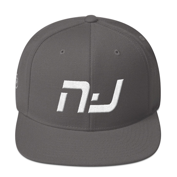 New Jersey - Flat Brim Hat - White Embroidery - NJ - Many Hat Color Options Available