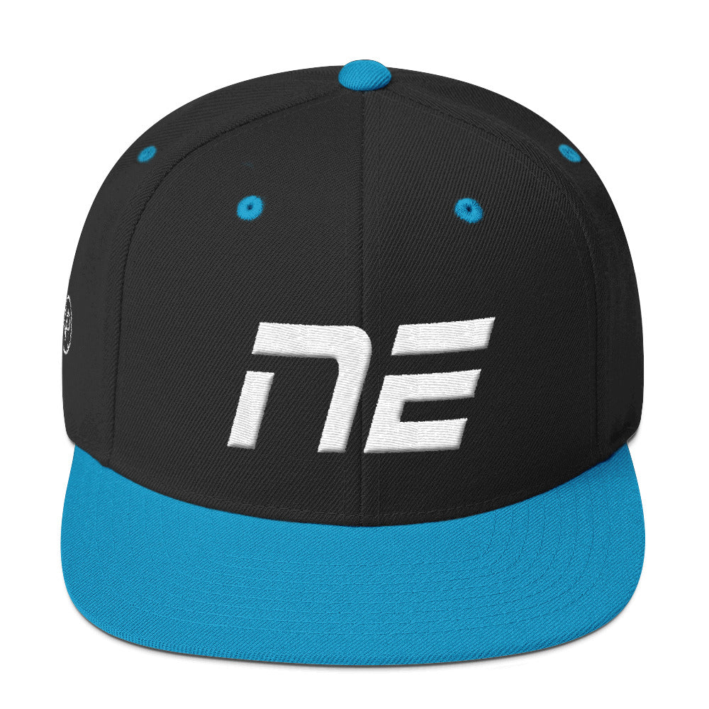 Nebraska - Flat Brim Hat - White Embroidery - NE - Many Hat Color Options Available