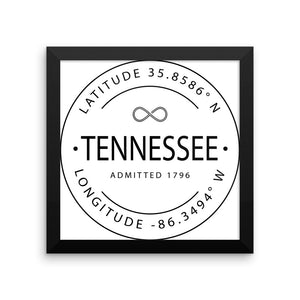 Tennessee - Framed Print - Latitude & Longitude