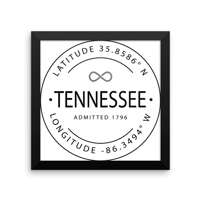 Tennessee - Framed Print - Latitude & Longitude