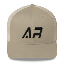 Arkansas - Mesh Back Trucker Cap - Black Embroidery - AR - Many Hat Color Options Available