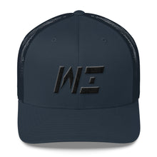 Wisconsin - Mesh Back Trucker Cap - Black Embroidery - WI - Many Hat Color Options Available