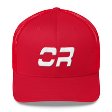 Oregon - Mesh Back Trucker Cap - White Embroidery - OR - Many Hat Color Options Available