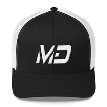 Maryland - Mesh Back Trucker Cap - White Embroidery - MD - Many Hat Color Options Available