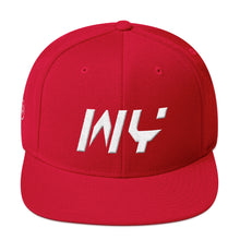 Wyoming - Flat Brim Hat - White Embroidery - WY - Many Hat Color Options Available