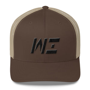 Wisconsin - Mesh Back Trucker Cap - Black Embroidery - WI - Many Hat Color Options Available