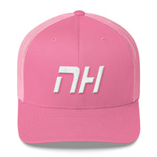 New Hampshire - Mesh Back Trucker Cap - White Embroidery - NH - Many Hat Color Options Available