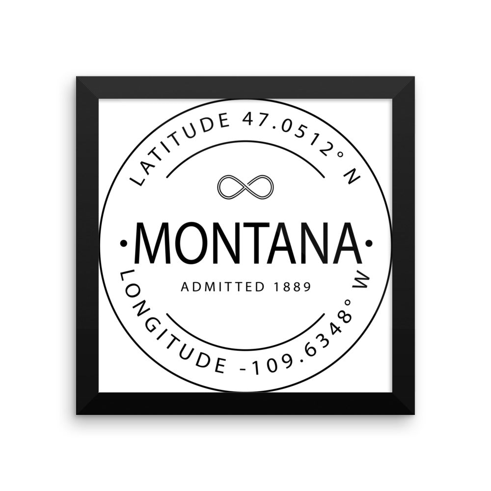 Montana - Framed Print - Latitude & Longitude