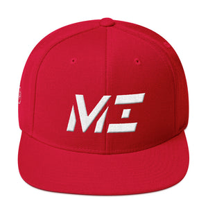 Michigan - Flat Brim Hat - White Embroidery - MI - Many Hat Color Options Available