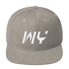 Wyoming - Flat Brim Hat - White Embroidery - WY - Many Hat Color Options Available