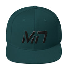 Minnesota - Flat Brim Hat - Black Embroidery - MN - Many Hat Color Options Available