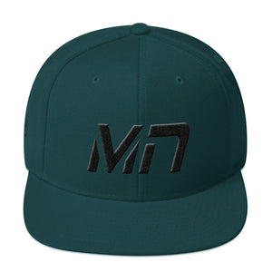 Minnesota - Flat Brim Hat - Black Embroidery - MN - Many Hat Color Options Available