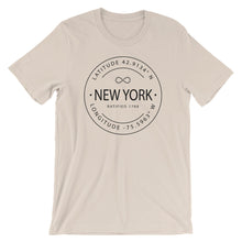 New York - Short-Sleeve Unisex T-Shirt - Latitude & Longitude