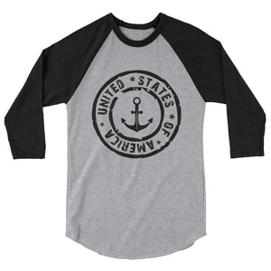 USA Designs - 3/4 Sleeve Raglan Shirt - Anchor