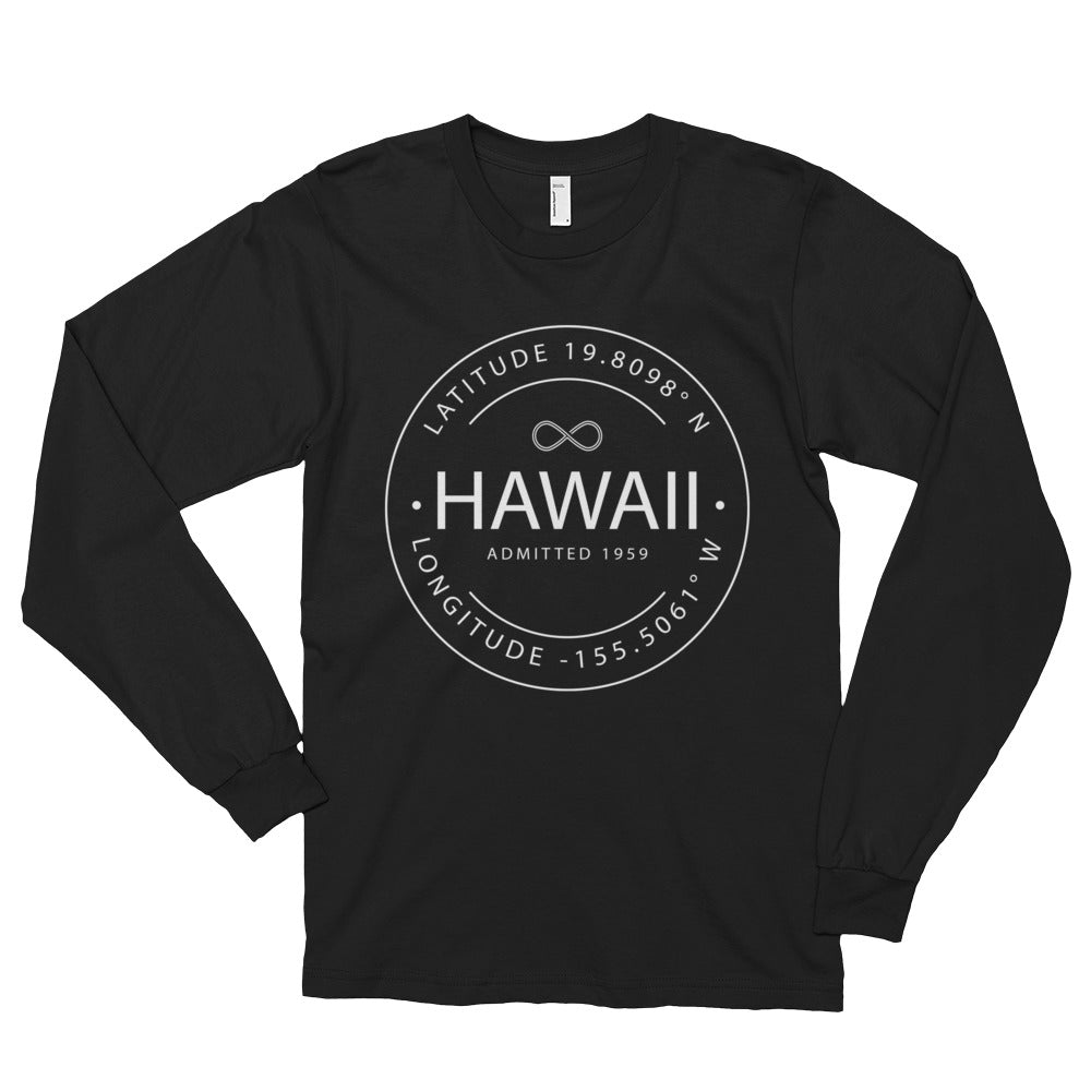 Hawaii - Long sleeve t-shirt (unisex) - Latitude & Longitude
