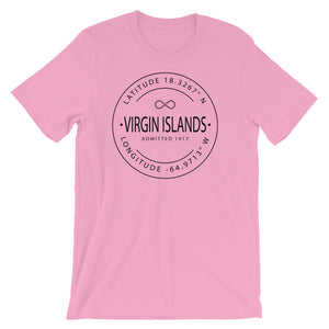 Virgin Islands - Short-Sleeve Unisex T-Shirt - Latitude & Longitude