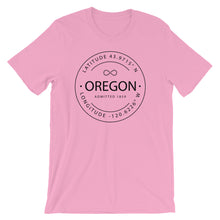 Oregon - Short-Sleeve Unisex T-Shirt - Latitude & Longitude