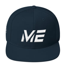 Maine - Flat Brim Hat - White Embroidery - ME - Many Hat Color Options Available