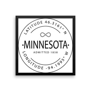 Minnesota - Framed Print - Latitude & Longitude