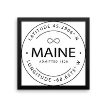 Maine - Framed Print - Latitude & Longitude